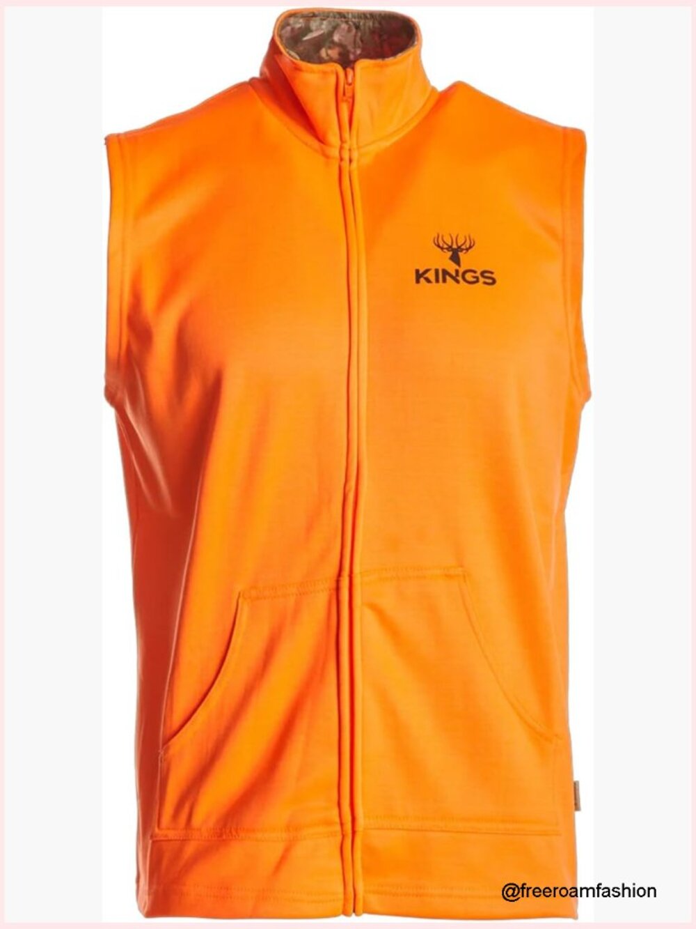 Men's Full Zip Fleece Vest With Hand Pockets For Hunting